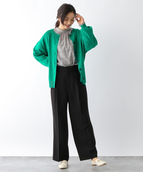 GLOBAL WORK(グローバルワーク)の「トリプルイージークルーカーディガン長袖/163497(カーディガン/ボレロ・レディース・グリーン/ブラック系その他/グレイッシュベージュ/アイボリー系/サックスブルー・MEDIUM/LARGE)」の8枚目の写真