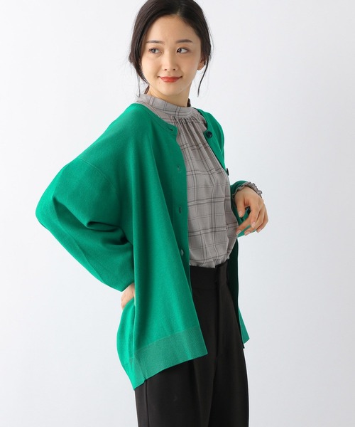 GLOBAL WORK(グローバルワーク)の「トリプルイージークルーカーディガン長袖/163497(カーディガン/ボレロ・レディース・グリーン/ブラック系その他/グレイッシュベージュ/アイボリー系/サックスブルー・MEDIUM/LARGE)」の13枚目の写真