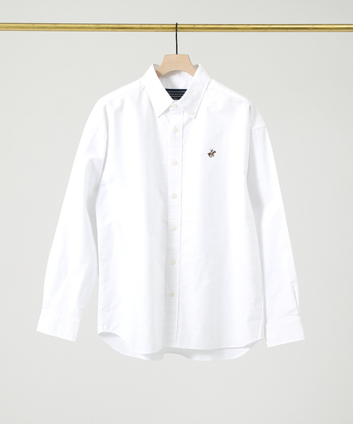 BEVERLY HILLS POLO CLUB（ビバリーヒルズポロクラブ）の「【BEVERLY HILLS POLO CLUB/ビバリーヒルズポロクラブ】ビッグシルエット ワンポイントPOLO 刺繍 BDシャツ/ボタンダウンシャツ（シャツ/ブラウス・メンズ・ホワイト/グリーン/その他1/その他2/グレイッシュブルー・LL/M/L）」の19枚目の写真