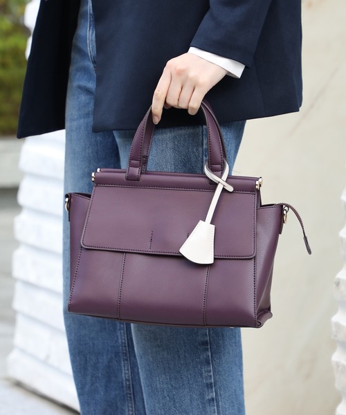 MIAN (ミアン)の「【MIAN】ダブルフラップ2wayハンドバッグ ANNABEL 2221-116-1(トートバッグ・レディース・ブラック/アイボリー/グレイッシュベージュ/ワイン/チャコールグレー/グリーン/ダークブラウン/モカ/イエロー・FREE)」の9枚目の写真