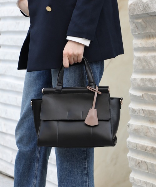 MIAN (ミアン)の「【MIAN】ダブルフラップ2wayハンドバッグ ANNABEL 2221-116-1(トートバッグ・レディース・ブラック/アイボリー/グレイッシュベージュ/ワイン/チャコールグレー/グリーン/ダークブラウン/モカ/イエロー・FREE)」の10枚目の写真