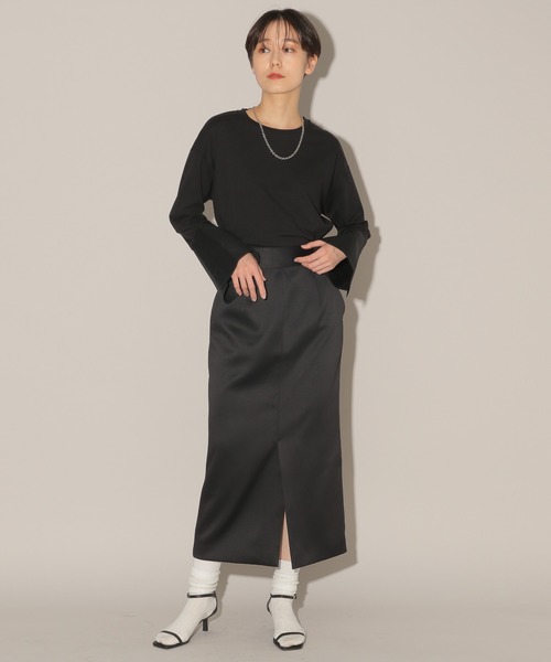 BARNYARDSTORM(バンヤードストーム)の「BARNYARDSTORM / バックZIPタイトスカート(スカート・レディース・ブラック/ベージュ・1/0)」の3枚目の写真