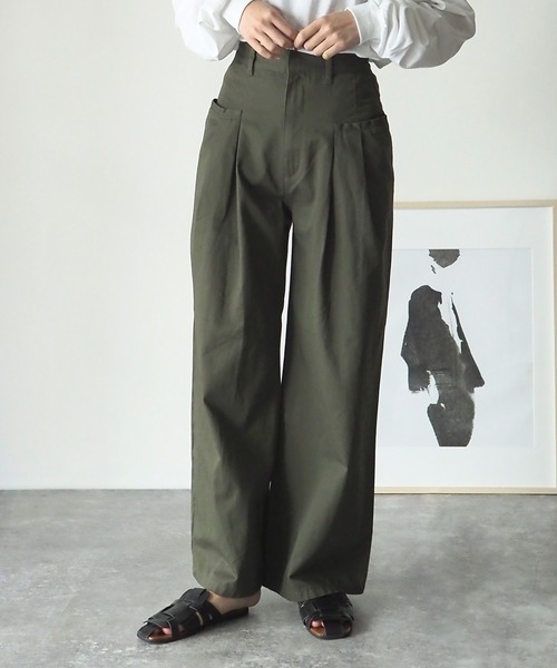 Riberry(リベリー)の「サイドポケットタックワイドパンツ(その他パンツ・レディース・ブラック/カーキ/ベージュ・MEDIUM)」の17枚目の写真