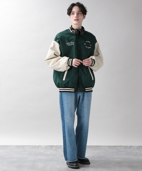 RAGEBLUE(レイジブルー)の「袖切り替え/バックデザインスタジャン(スタジャン・メンズ・ブラック/グリーン系その他・MEDIUM/LARGE)」の15枚目の写真