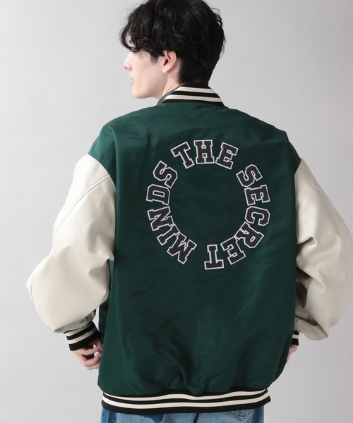 RAGEBLUE(レイジブルー)の「袖切り替え/バックデザインスタジャン(スタジャン・メンズ・ブラック/グリーン系その他・MEDIUM/LARGE)」の4枚目の写真