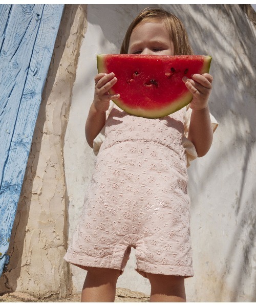 【セール】ポプリンショートサロペット（サロペット/オーバーオール）｜PETIT BATEAU（プチバトー）