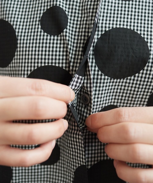 bulle de savon（ビュルデサボン）の「gingham×dot プリント