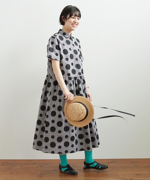 bulle de savon（ビュルデサボン）の「gingham×dot プリント