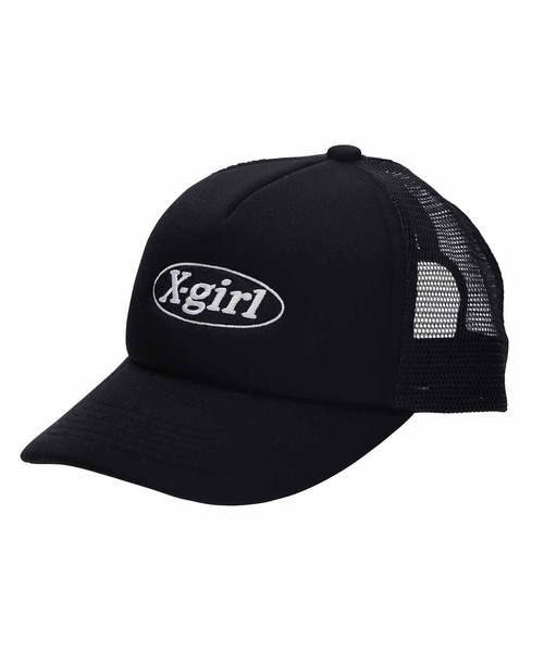 X-girl(エックスガール)の「OVAL LOGO TRUCKER CAP(キャップ・レディース・ブラウン/グレー/ブラック・ONE SIZE)」の1枚目の写真