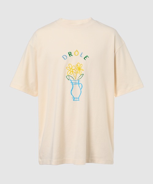Drole De Monsieur(ドロール ド ムッシュ)の「Le T-Shirt Pot de Fleurs(Tシャツ/カットソー・メンズ・ネイビー/クリーム・M/L)」の2枚目の写真