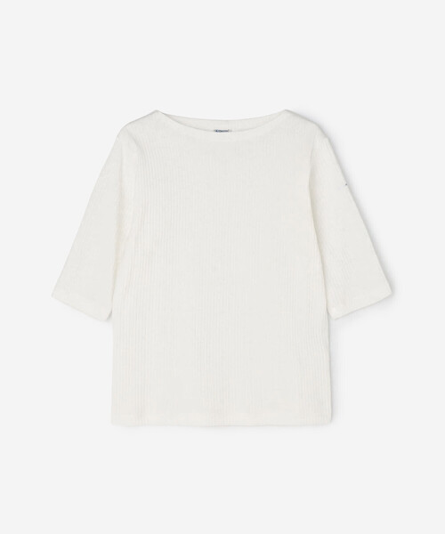 ORCIVAL(オーシバル)の「ORCIVAL | ボートネック5分袖リブTシャツ WOMEN(Tシャツ/カットソー・レディース・ブラック/オフホワイト/アイボリー/ネイビー・1/2)」の2枚目の写真