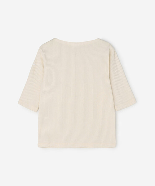 ORCIVAL(オーシバル)の「ORCIVAL | ボートネック5分袖リブTシャツ WOMEN(Tシャツ/カットソー・レディース・ブラック/オフホワイト/アイボリー/ネイビー・1/2)」の5枚目の写真