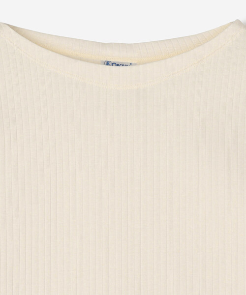 ORCIVAL(オーシバル)の「ORCIVAL | ボートネック5分袖リブTシャツ WOMEN(Tシャツ/カットソー・レディース・ブラック/オフホワイト/アイボリー/ネイビー・1/2)」の6枚目の写真
