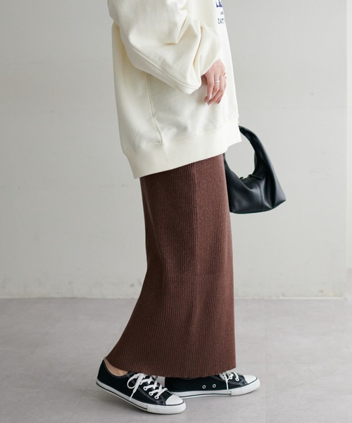 DISCOAT（ディスコート）の「ラメリブナローニットスカート（スカート・レディース・ブラック/ライトベージュ/ブラウン/ライム・FREE）」の20枚目の写真