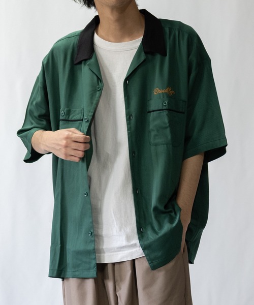 Limited Line Naive Magic(リミテッドラインナイーブマジック)の「【a】レーヨン チェーンステッチ オープンカラー ルーズサイズシャツ(シャツ/ブラウス・メンズ・ホワイト/ピンク/ブラック/ダークグリーン・MEDIUM/LARGE)」の17枚目の写真