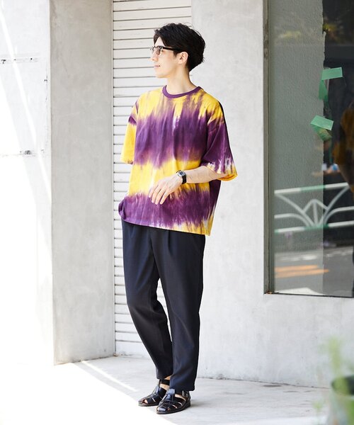 JOURNAL STANDARD relume（ジャーナルスタンダード　レリューム）の「タイダイ CREW NECK Tシャツ（Tシャツ/カットソー・メンズ・ブラック/ピンク/グリーン/ネイビー/レッド/パープル・MEDIUM/LARGE）」の19枚目の写真