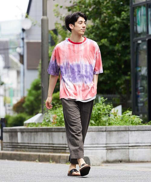 JOURNAL STANDARD relume（ジャーナルスタンダード　レリューム）の「タイダイ CREW NECK Tシャツ（Tシャツ/カットソー・メンズ・ブラック/ピンク/グリーン/ネイビー/レッド/パープル・MEDIUM/LARGE）」の15枚目の写真