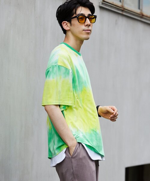 JOURNAL STANDARD relume（ジャーナルスタンダード　レリューム）の「タイダイ CREW NECK Tシャツ（Tシャツ/カットソー・メンズ・ブラック/ピンク/グリーン/ネイビー/レッド/パープル・MEDIUM/LARGE）」の12枚目の写真