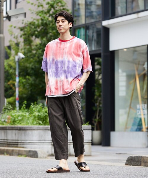JOURNAL STANDARD relume（ジャーナルスタンダード　レリューム）の「タイダイ CREW NECK Tシャツ（Tシャツ/カットソー・メンズ・ブラック/ピンク/グリーン/ネイビー/レッド/パープル・MEDIUM/LARGE）」の10枚目の写真