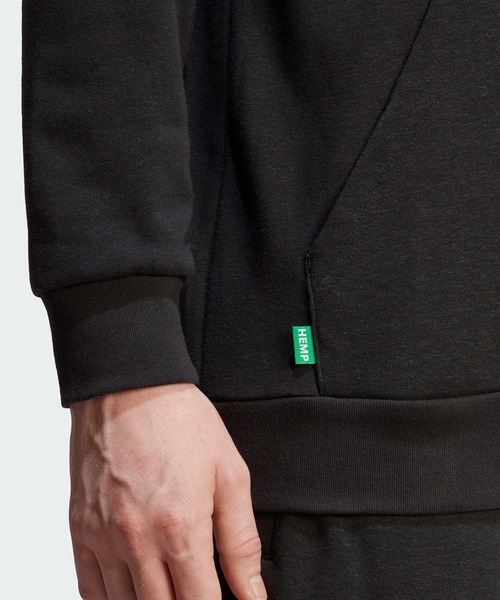 adidas(アディダス)の「エッセンシャルズ+ Made with Hemp パーカー / アディダスオリジナルス adidas Originals(パーカー・メンズ・グリーン/ブラック・3XL/X-LARGE/SMALL/MEDIUM/X-SMALL/XX-LARGE/LARGE)」の5枚目の写真