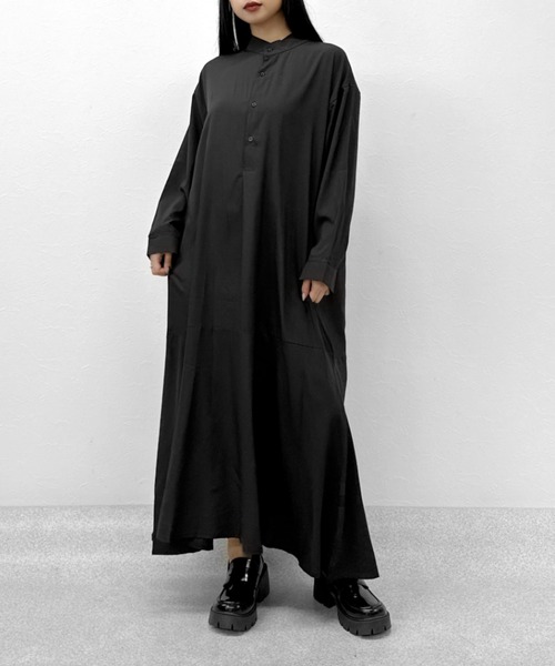 LVEU.（ラブユ.）の「【ZOZOTOWN限定】Stand collar flare shirt one-piece / スタンドカラーフレアシャツワンピース（シャツワンピース・レディース・ホワイト/ブラック・FREE）」の14枚目の写真