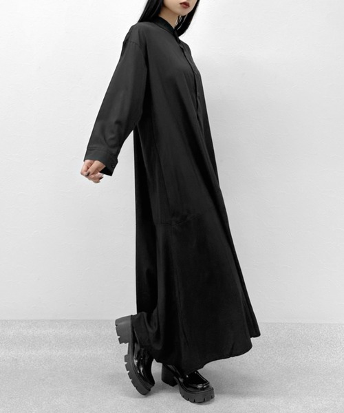 LVEU.（ラブユ.）の「【ZOZOTOWN限定】Stand collar flare shirt one-piece / スタンドカラーフレアシャツワンピース（シャツワンピース・レディース・ホワイト/ブラック・FREE）」の16枚目の写真