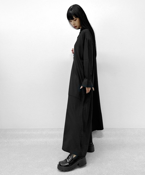 LVEU.（ラブユ.）の「【ZOZOTOWN限定】Stand collar flare shirt one-piece / スタンドカラーフレアシャツワンピース（シャツワンピース・レディース・ホワイト/ブラック・FREE）」の17枚目の写真