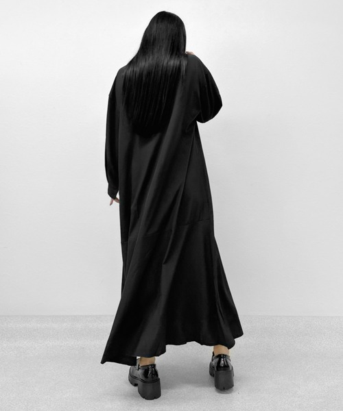 LVEU.（ラブユ.）の「【ZOZOTOWN限定】Stand collar flare shirt one-piece / スタンドカラーフレアシャツワンピース（シャツワンピース・レディース・ホワイト/ブラック・FREE）」の18枚目の写真