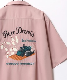 BEN DAVIS/ベンデイビス BULLDOZER STRIKE O/C SHIRT/オーバーサイズ ロゴ バック刺繍 オープンカラー 半袖シャツ/ボーリングシャツ