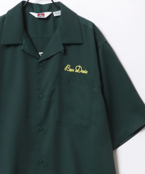 BEN DAVIS(ベンデイビス)の「BEN DAVIS/ベンデイビス BULLDOZER STRIKE O/C SHIRT/オーバーサイズ ロゴ バック刺繍 オープンカラー 半袖シャツ/ボーリングシャツ(シャツ/ブラウス・メンズ・ダークグリーン/スモークピンク/ブラック・XL/L/M)」の11枚目の写真