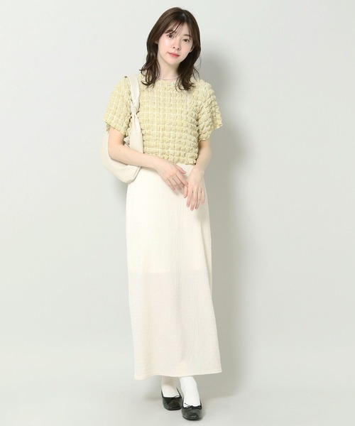 ALAND(エーランド)の「3.3 Field Trip/エンボスチェックTOP 2904754(Tシャツ/カットソー・レディース・イエロー/ブラック・FREE)」の3枚目の写真
