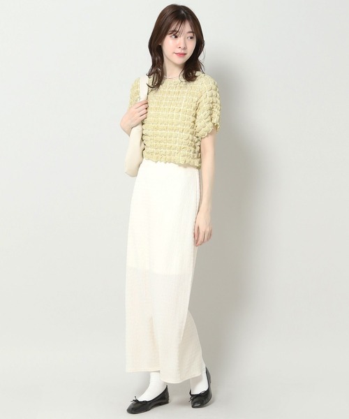 ALAND(エーランド)の「3.3 Field Trip/エンボスチェックTOP 2904754(Tシャツ/カットソー・レディース・イエロー/ブラック・FREE)」の4枚目の写真