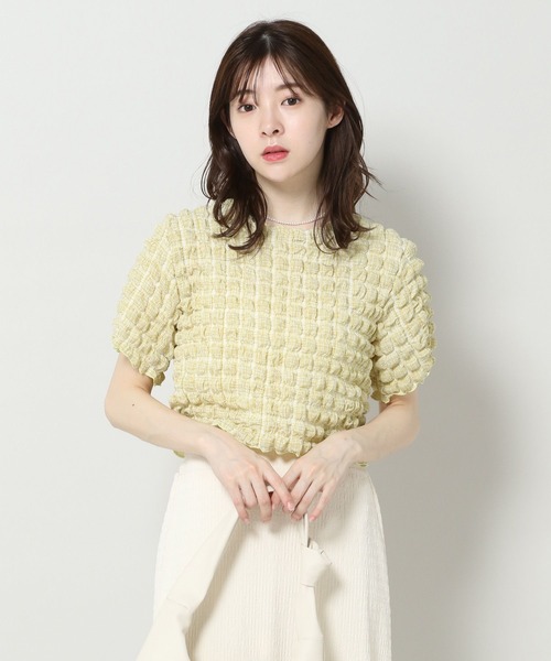 ALAND(エーランド)の「3.3 Field Trip/エンボスチェックTOP 2904754(Tシャツ/カットソー・レディース・イエロー/ブラック・FREE)」の5枚目の写真