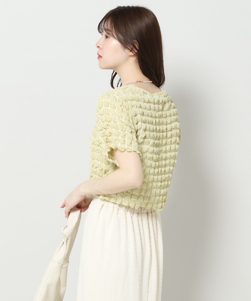 ALAND(エーランド)の「3.3 Field Trip/エンボスチェックTOP 2904754(Tシャツ/カットソー・レディース・イエロー/ブラック・FREE)」の7枚目の写真