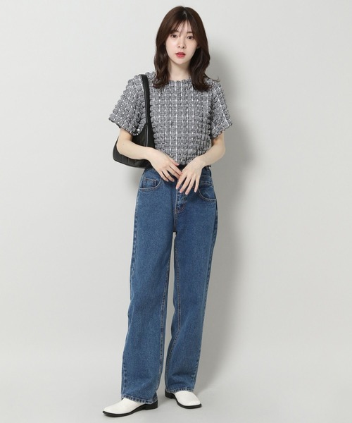 ALAND(エーランド)の「3.3 Field Trip/エンボスチェックTOP 2904754(Tシャツ/カットソー・レディース・イエロー/ブラック・FREE)」の8枚目の写真