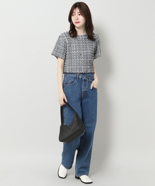 ALAND(エーランド)の「3.3 Field Trip/エンボスチェックTOP 2904754(Tシャツ/カットソー・レディース・イエロー/ブラック・FREE)」の9枚目の写真