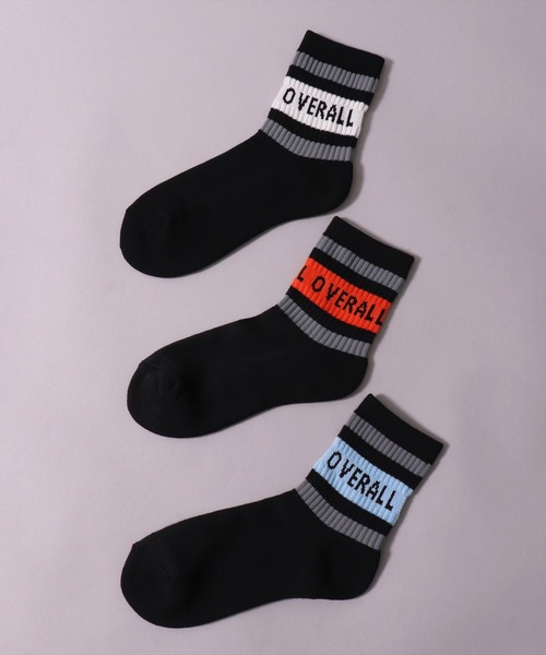 UNIVERSAL OVERALL（ユニバーサルオーバーオール）の「(LG)【UNIVERSAL OVERALL】【3足セット】トップ ライン ロゴ クォーター ソックス（ソックス/靴下・メンズ・ブラック/ホワイト・25-27CM/23-25cm）」の5枚目の写真