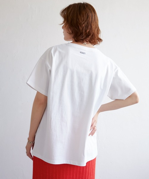 tシャツ アイコニック・レースフロント・ヘンリー レディース T-CRAU Stretch jersey top with Livestream print｜マルチ
