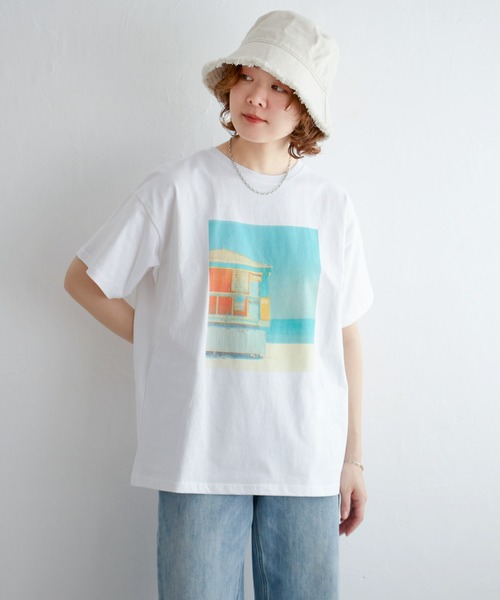 notch.（ノッチ）の「オーバーサイズフォトTシャツ（Tシャツ/カットソー・レディース・ピンク/ブラック/グリーン/ターコイズブルー・M）」の16枚目の写真