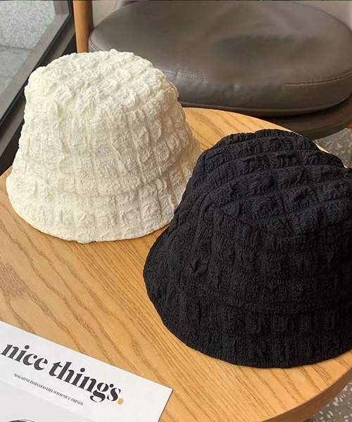 CORNERS（コーナーズ）の「ポコポコバケットハット（ハット・レディース・アイボリー/ブラック・FREE）」の3枚目の写真