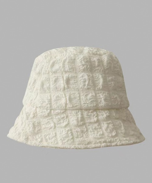 CORNERS（コーナーズ）の「ポコポコバケットハット（ハット・レディース・アイボリー/ブラック・FREE）」の4枚目の写真