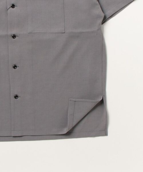 最新作　美品　リヴドロワ　マイセルフ　オープンカラーシャツ　チャコール LOEFF＞トロピカルウール オープンカラー シャツ MEN'S（シャツ