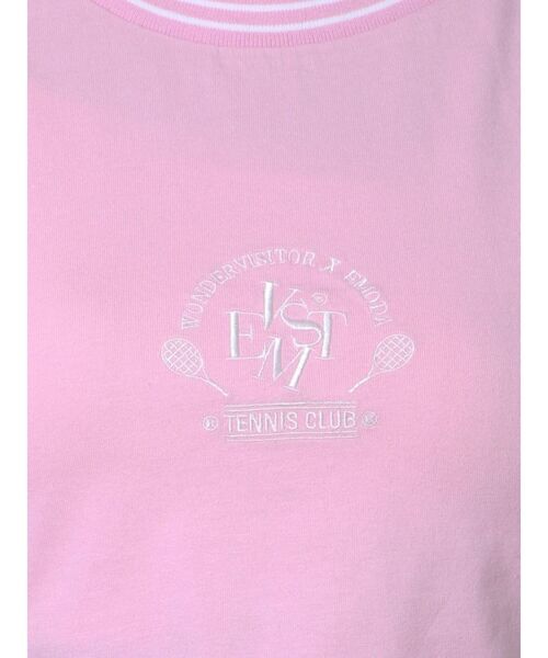 WONDER VISITOR（ワンダービジター）の「【WONDER VISITOR×EMODA】エンブレムTシャツ（Tシャツ/カットソー・レディース・ピンク/ホワイト/ブルー・FREE）」の3枚目の写真