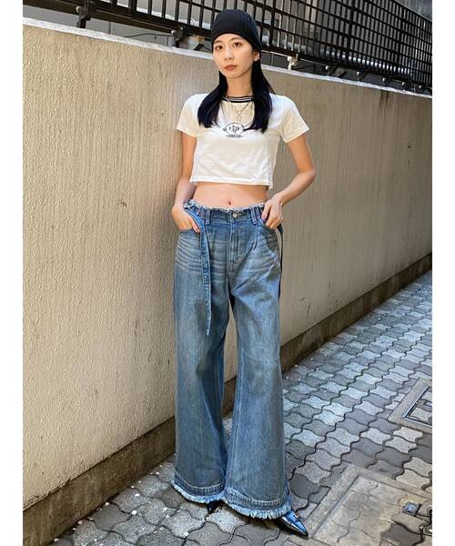 WONDER VISITOR（ワンダービジター）の「【WONDER VISITOR×EMODA】エンブレムTシャツ（Tシャツ/カットソー・レディース・ピンク/ホワイト/ブルー・FREE）」の7枚目の写真