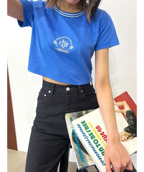 WONDER VISITOR（ワンダービジター）の「【WONDER VISITOR×EMODA】エンブレムTシャツ（Tシャツ/カットソー・レディース・ピンク/ホワイト/ブルー・FREE）」の11枚目の写真