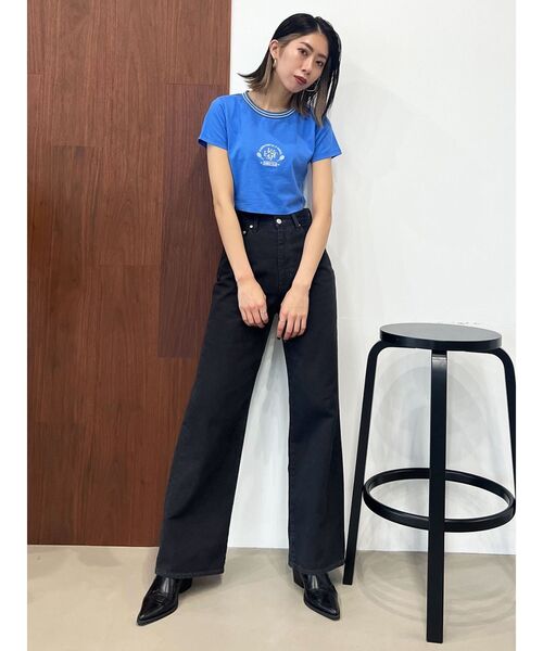 WONDER VISITOR（ワンダービジター）の「【WONDER VISITOR×EMODA】エンブレムTシャツ（Tシャツ/カットソー・レディース・ピンク/ホワイト/ブルー・FREE）」の16枚目の写真