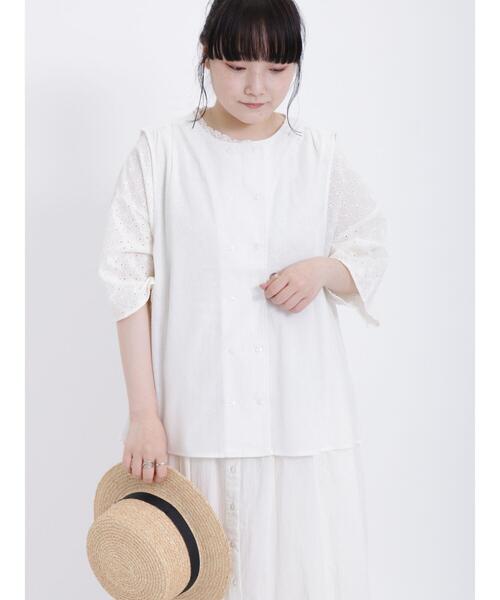 Samansa Mos2(サマンサ モスモス)の「シェフ釦ベスト(ベスト・レディース・モカ/キナリ/チャコールグレー・F)」の5枚目の写真