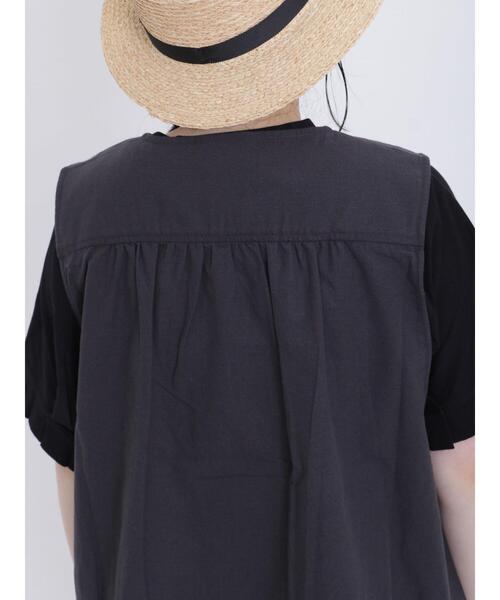 Samansa Mos2(サマンサ モスモス)の「シェフ釦ベスト(ベスト・レディース・モカ/キナリ/チャコールグレー・F)」の20枚目の写真