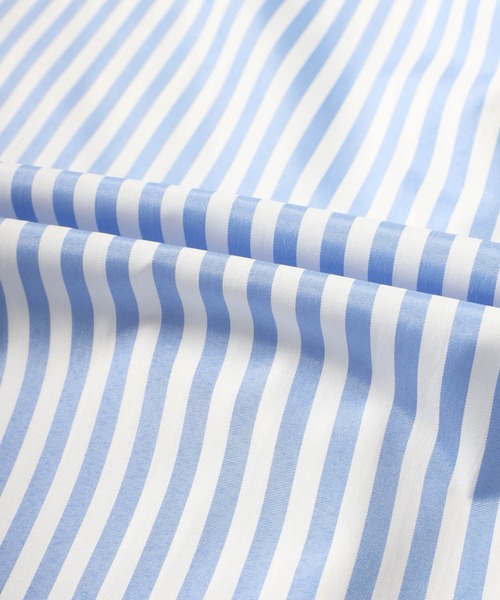 バルーンスリーブストライプシャツワンピース