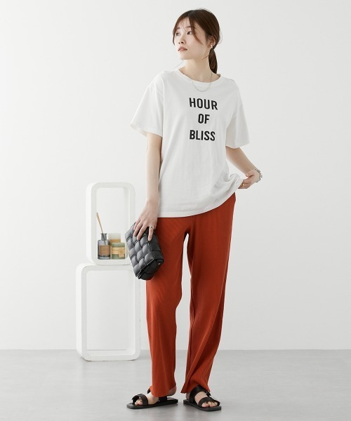 nissen（ニッセン）の「セルフカット　リブセミワイドパンツ（その他パンツ・レディース・チャコールグレー/テラコッタ/ブラック/ライトグリーン/ライトベージュ/モカ・LL/S/M/L）」の13枚目の写真